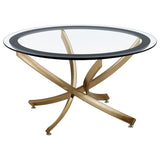 Brooke 3-piece Round Coffee and End Table Set Rose Brass | Gold | Rose Brass | 707888-S3