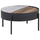 Ozella 3-piece Round Coffee and End Table Set Sandy Black | Black | Sandy Black | 707898-S3