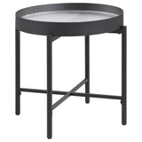 Ozella 3-piece Round Coffee and End Table Set Sandy Black | Black | Sandy Black | 707898-S3