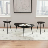 Odessa 2-piece Triangular Coffee and End Table Set Black