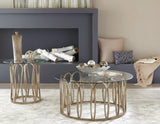 Monett 2-piece Coffee and End Table Set Chocolate Chrome | King | Gold | Chocolate Chrome | 708058-S2