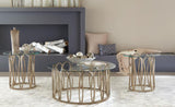 Monett 2-piece Coffee and End Table Set Chocolate Chrome