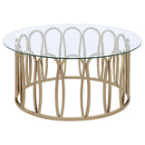 Monett 3-piece Coffee and End Table Set Chocolate Chrome | Gold | Chocolate Chrome | 708058-S3