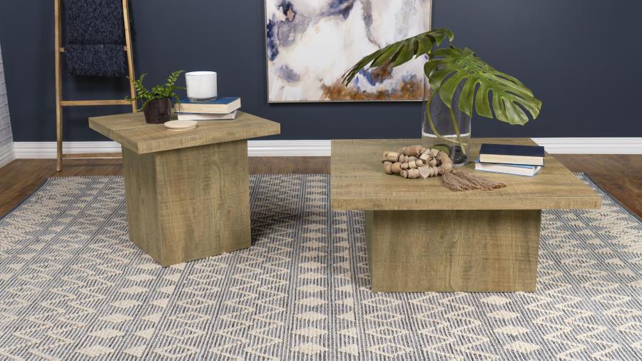 Devar 2-piece Square Coffee and End Table Set Mango | Brown | Mango | 708068-S2