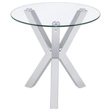 Kenzie 2-piece Round Coffee and End Table Set Chrome | King | Silver | Chrome | 708128-S2