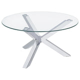 Kenzie 2-piece Round Coffee and End Table Set Chrome | King | Silver | Chrome | 708128-S2