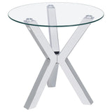 Kenzie 3-piece Round Coffee and End Table Set Chrome | Silver | Chrome | 708128-S3