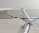 Kenzie 3-piece Round Coffee and End Table Set Chrome | Silver | Chrome | 708128-S3
