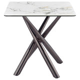 Carvell Square Sintered Stone End Side Table Mirage White | Full | White | Mirage White | 708137