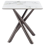 Carvell Square Sintered Stone End Side Table Mirage White | Full | White | Mirage White | 708137