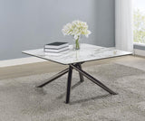 Carvell Square Sintered Stone Top Coffee Table Mirage White | Full | White | Mirage White | 708138