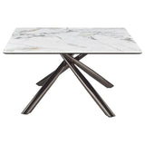 Carvell Square Sintered Stone Top Coffee Table Mirage White | Full | White | Mirage White | 708138