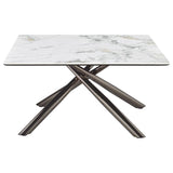 Carvell Square Sintered Stone Top Coffee Table Mirage White | Full | White | Mirage White | 708138