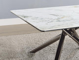 Carvell Square Sintered Stone Top Coffee Table Mirage White | Full | White | Mirage White | 708138