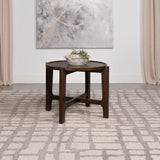 Cota Round Solid Wood End Table Dark Brown | Brown | Dark Brown | 708287