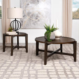 Cota Round Solid Wood End Table Dark Brown | Brown | Dark Brown | 708287