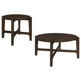 Cota 2-piece Solid Wood Coffee and End Table Set Dark Brown | King | Brown | Dark Brown | 708288-S2
