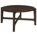 Cota Round Solid Wood Coffee Table Dark Brown | Brown | Dark Brown | 708288