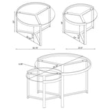 Delia 2-Piece Round Glass Top Nesting Coffee Table Chrome | Full | Silver | Chrome | 708400