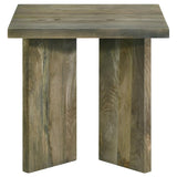 Andando Square Solid Wood End Table Mango Brown | Brown | Mango Brown | 708497