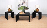 Cahya 2-piece Rattan Coffee and End Table Set Black