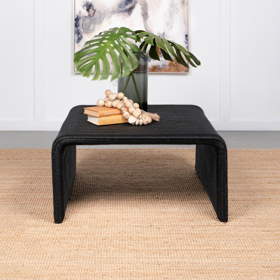 Cahya Woven Rattan Square Coffee Table Black | Black | 708518