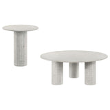 Astoria 2-piece Marble Coffee and End Table Set White | White | 709668-S2