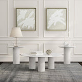 Astoria 2-piece Marble Coffee and End Table Set White