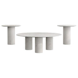 Astoria 3-piece Marble Coffee and End Table Set White | White | 709668-S3