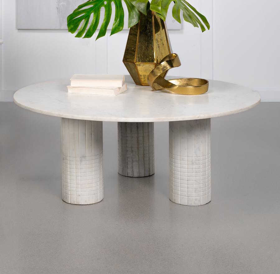 Astoria Round Genuine Marble Coffee Table White | King | White | 709668