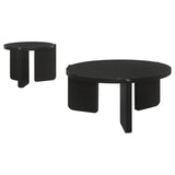 Cordova 2-piece Solid Wood Coffee and End Table Set Black | Black | 709678-S2