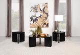 Cordova 3-piece Solid Wood Coffee and End Table Set Black | Black | 709678-S3