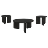 Cordova 3-piece Solid Wood Coffee and End Table Set Black | Black | 709678-S3