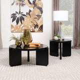 Cordova Round Solid Wood Coffee Table Black | Black | 709678