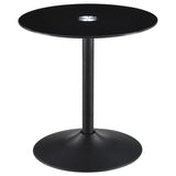 Ganso Round Metal End Table With Tempered Glass Top Black | Black | 709687