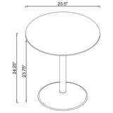 Ganso Round Metal End Table With Tempered Glass Top Black | Black | 709687
