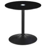 Ganso 2-piece Round Glass Top Coffee and End Table Set Black | King | Black | 709688-S2