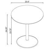 Ganso 2-piece Round Glass Top Coffee and End Table Set Black | King | Black | 709688-S2