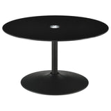 Ganso Round Metal Coffee Table With Tempered Glass Top Black | Black | 709688