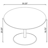 Ganso Round Metal Coffee Table With Tempered Glass Top Black | Black | 709688