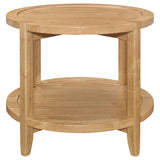 Camillo Round Solid Wood Side End Table Maple Brown | Full | Brown | Maple | 709697