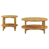 Camillo 2-piece Round Coffee and End Table Set Maple | Full | Brown | Maple | 709698-S2