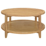 Camillo 2-piece Round Coffee and End Table Set Maple | Full | Brown | Maple | 709698-S2