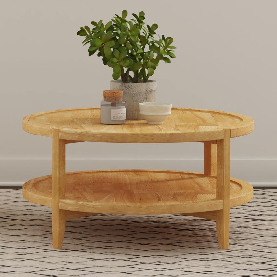 Camillo Round Solid Wood Coffee Table Maple Brown | Full | Brown | Maple | 709698