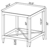 Lindley Square Tempered Mirror Acrylic Side End Table Chrome | Silver | Chrome | 709727