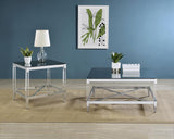 Lindley 2-piece Square Coffee and End Table Set Chrome | Silver | Chrome | 709728-S2