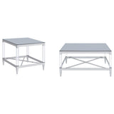 Lindley 2-piece Square Coffee and End Table Set Chrome | Silver | Chrome | 709728-S2