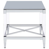 Lindley 2-piece Square Coffee and End Table Set Chrome | Silver | Chrome | 709728-S2