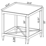 Lindley 2-piece Square Coffee and End Table Set Chrome | Silver | Chrome | 709728-S2