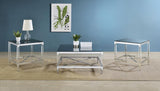 Lindley 3-piece Square Coffee and End Table Set Chrome | Silver | Chrome | 709728-S3